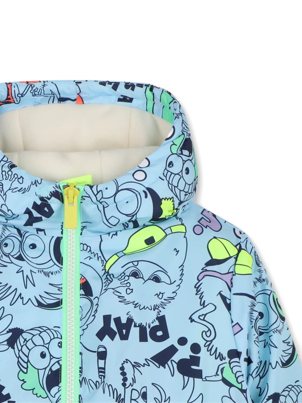 Billieblush Windjack met capuchon en grafische print Blauw