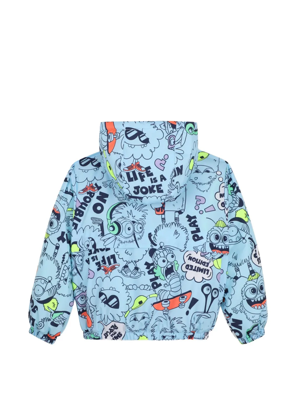 Billieblush Windjack met capuchon en grafische print Blauw