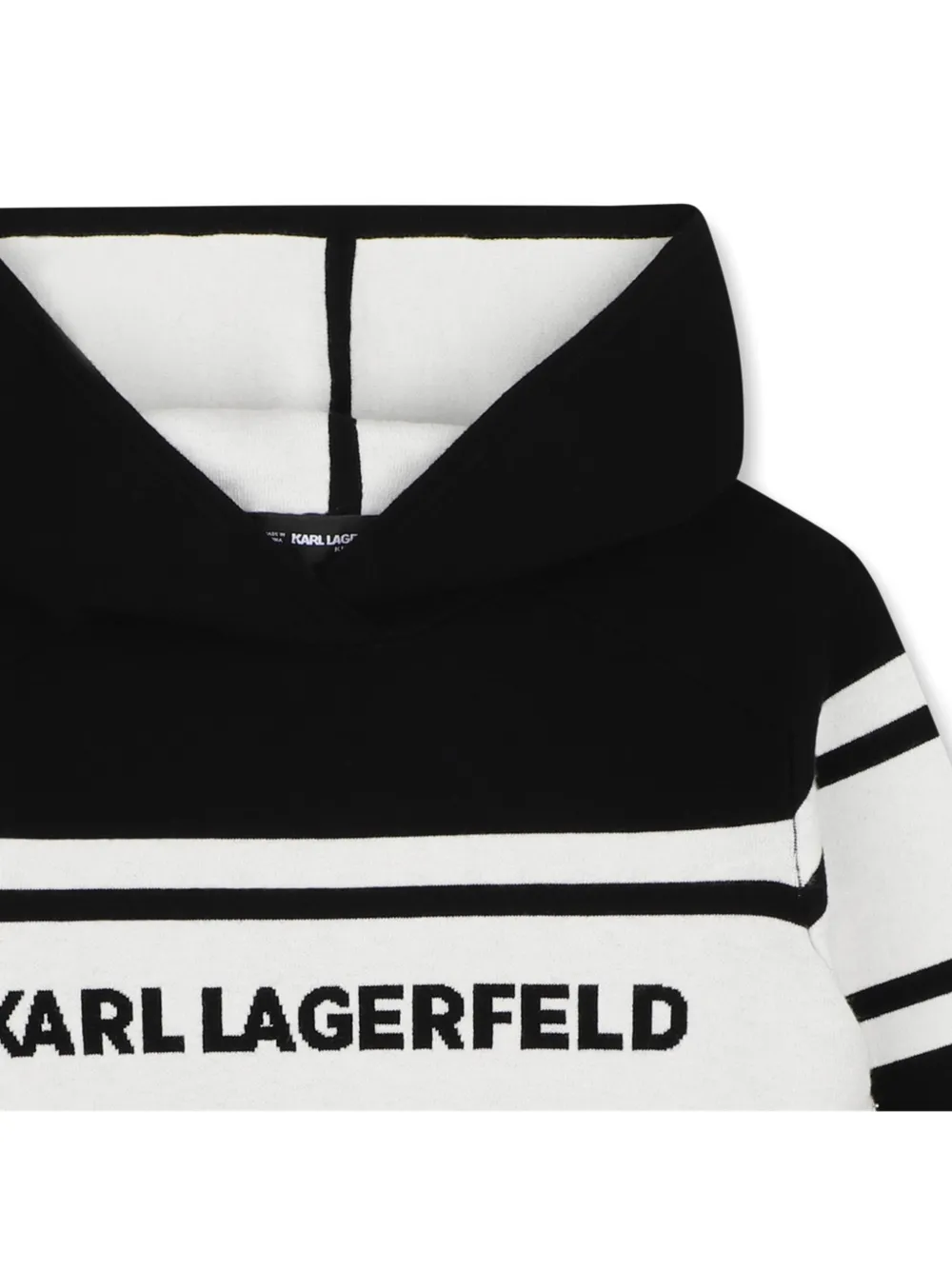 Karl Lagerfeld Kids Hoodie met intarsia logo Zwart