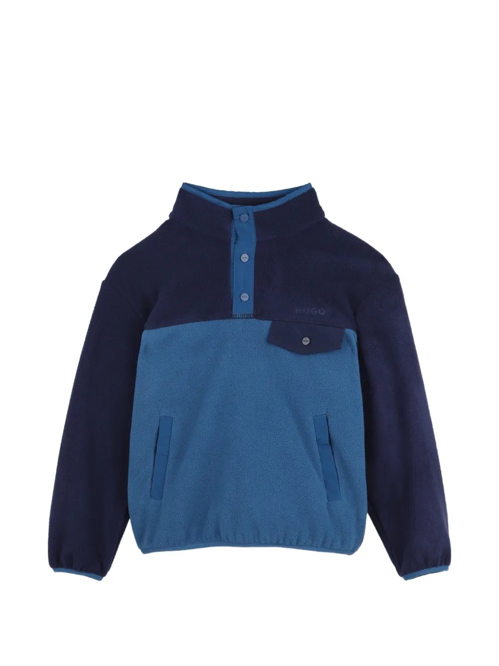 HUGO KIDS Sweatshirt in Colour-Block-Optik - Blau