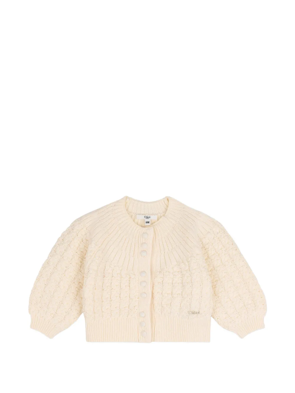 Chloé Kids Grob gestrickter Cardigan - Nude