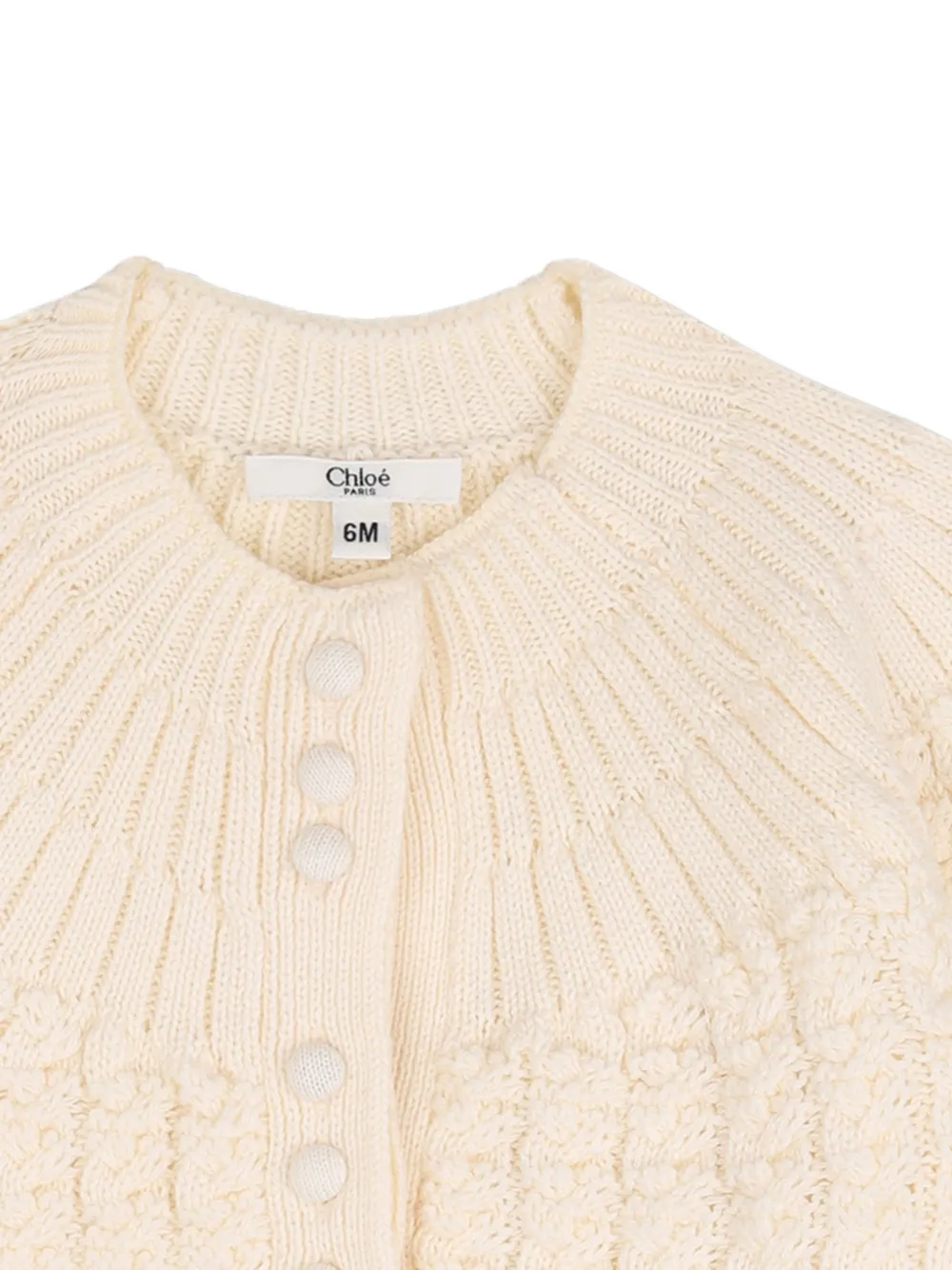 Chloé Kids Kabelgebreid vest Beige