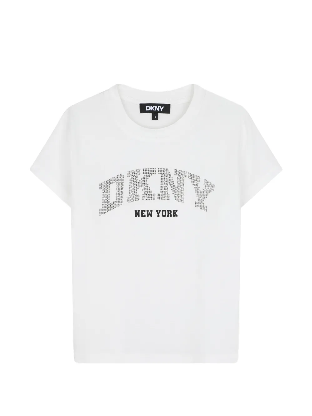 Dkny Kids T-shirt a maniche corte con strass - Bianco