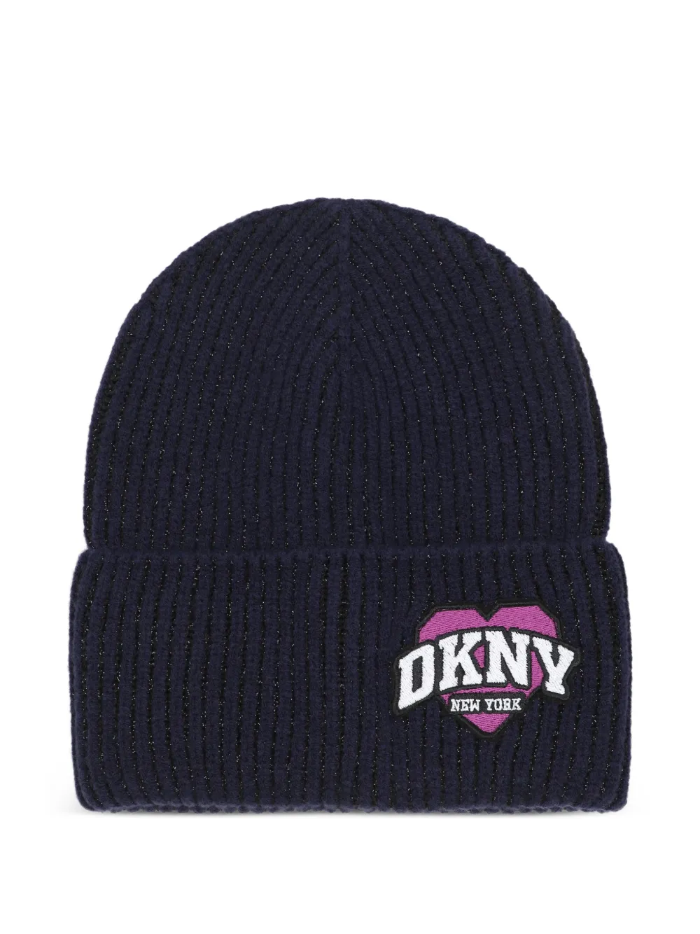Dkny Kids Berretto a coste con applicazione - Blu