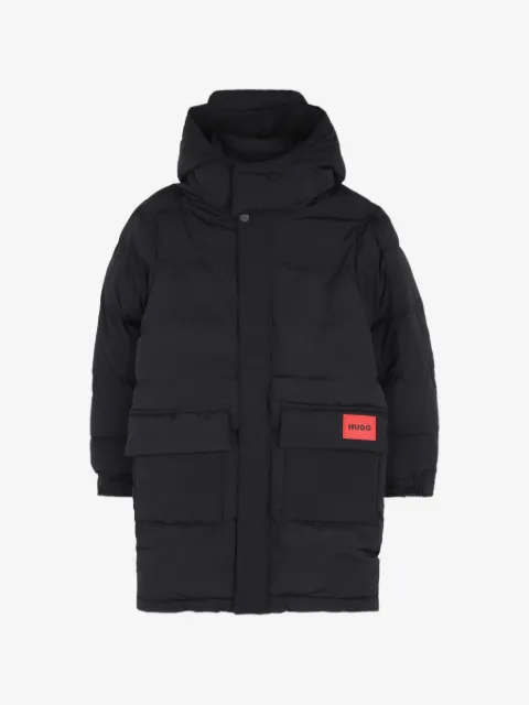 HUGO KIDS quilted hooded coat