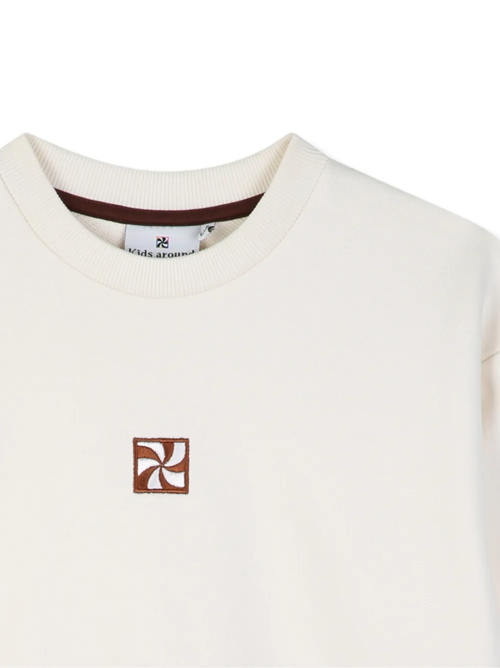 Kids Around Trui met grafische print en lange mouwen Beige