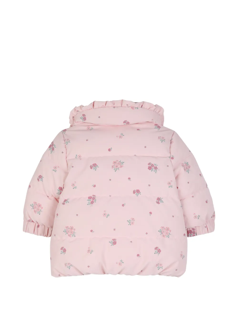 Chloé Kids Donsjack met bloemenprint en ruches Roze