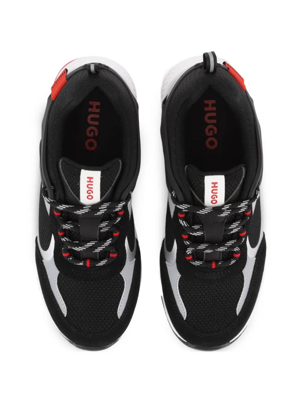 HUGO KIDS panelled mesh sneakers Zwart