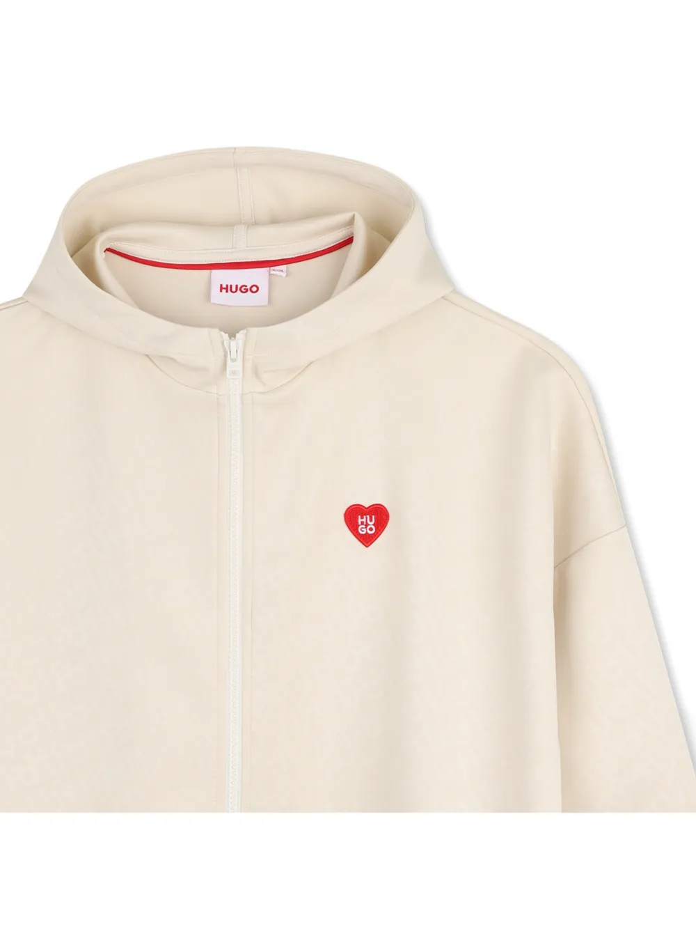 HUGO KIDS Hoodie met logo jacquard Beige