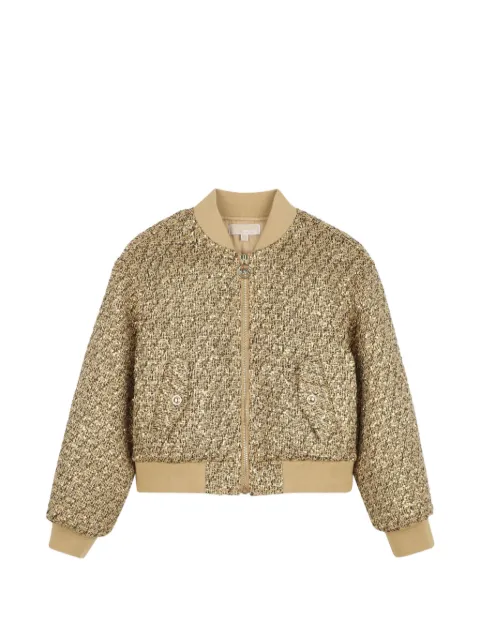 Michael Kors Kids tweed-effect bomber jacket