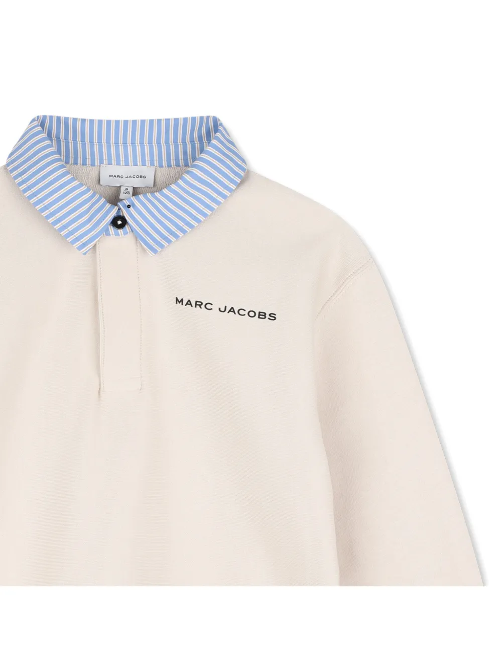 Marc Jacobs Kids Trui met contrasterende kraag en logo-print Beige