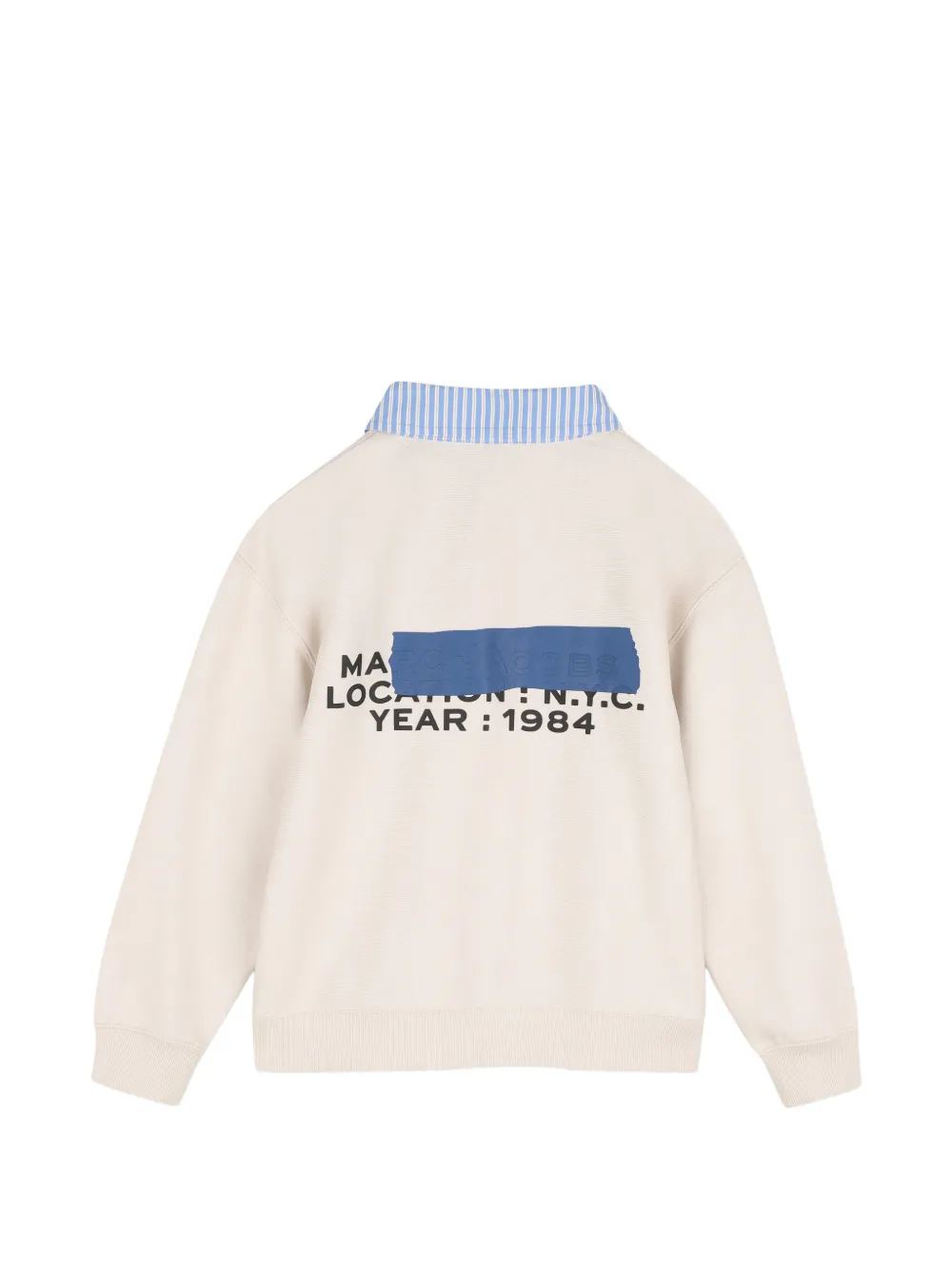 Marc Jacobs Kids Trui met contrasterende kraag en logo-print Beige
