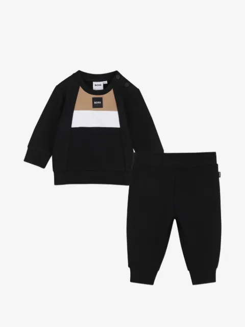 BOSS Kidswear colour-block logo-patch track suit