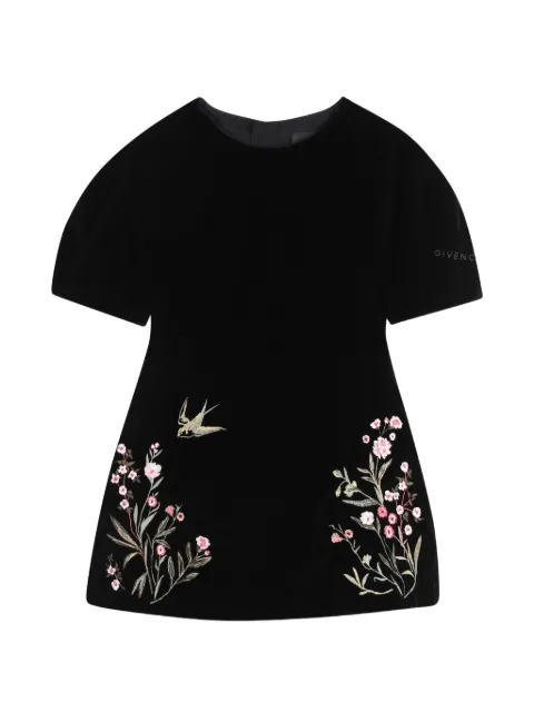 Givenchy Kids floral-embroidered velvet dress