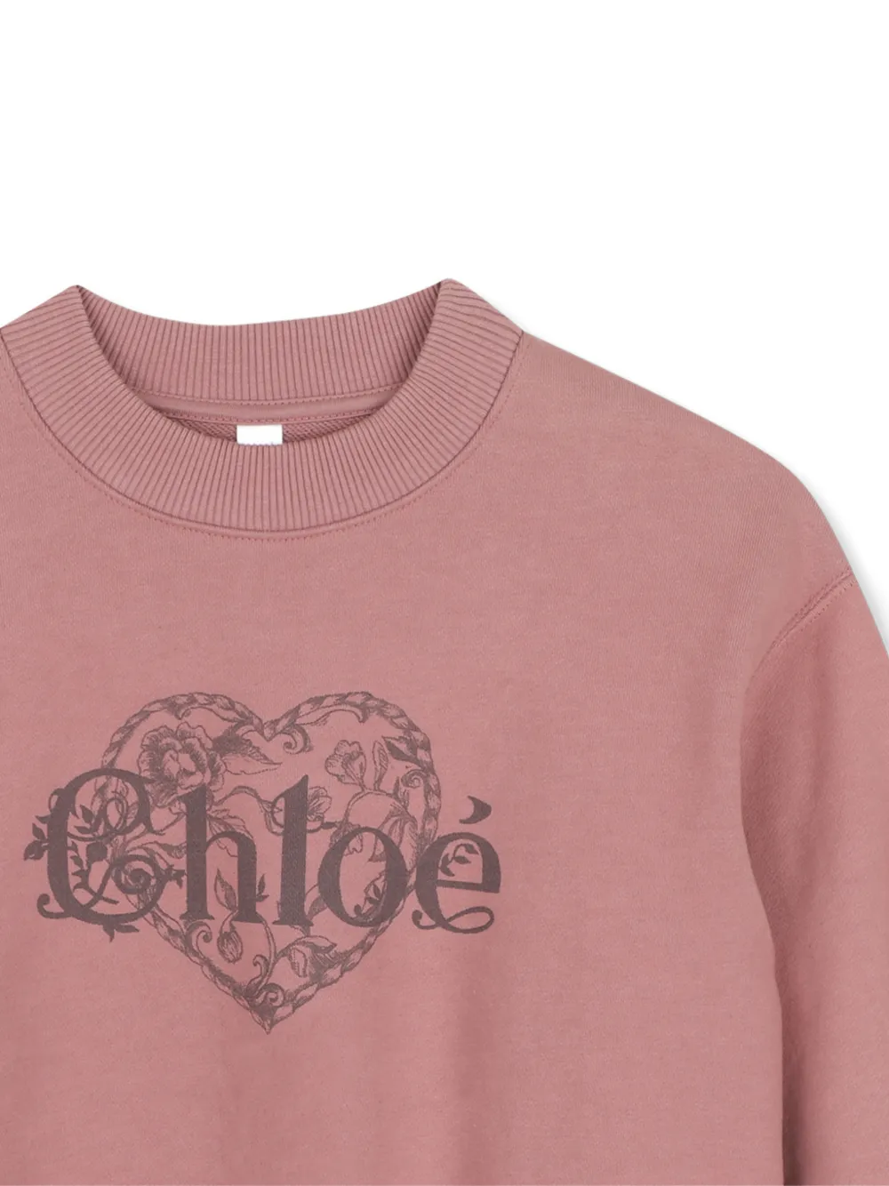 Chloé Kids Trui met hart-patroon en logo-print Roze