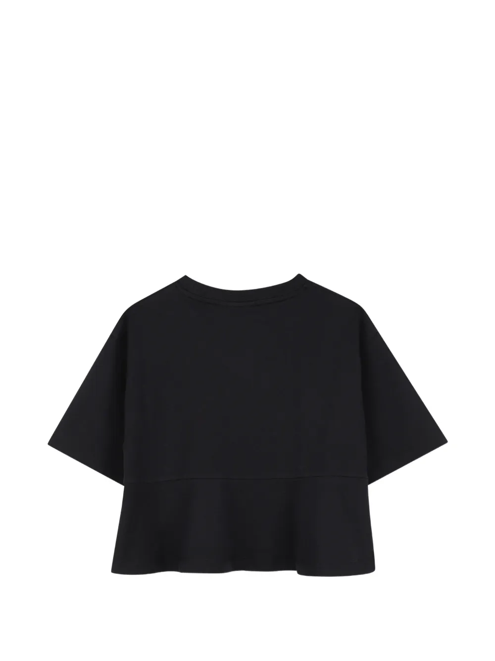 HUGO KIDS T-shirt met peplum afwerking en logo-print Zwart
