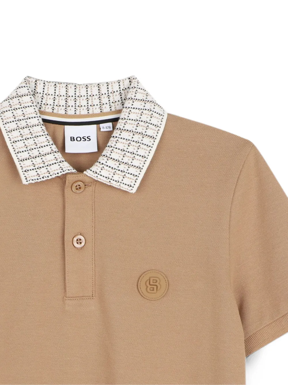 BOSS Kidswear Poloshirt met korte mouwen Beige