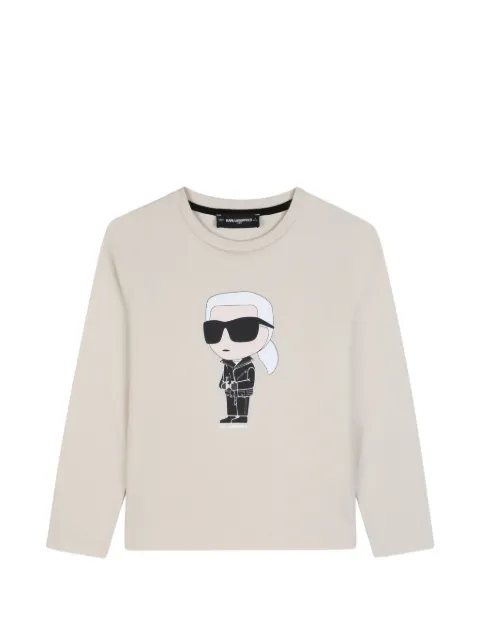 Karl Lagerfeld Kids 아이코닉 프린트 긴소매 티셔츠