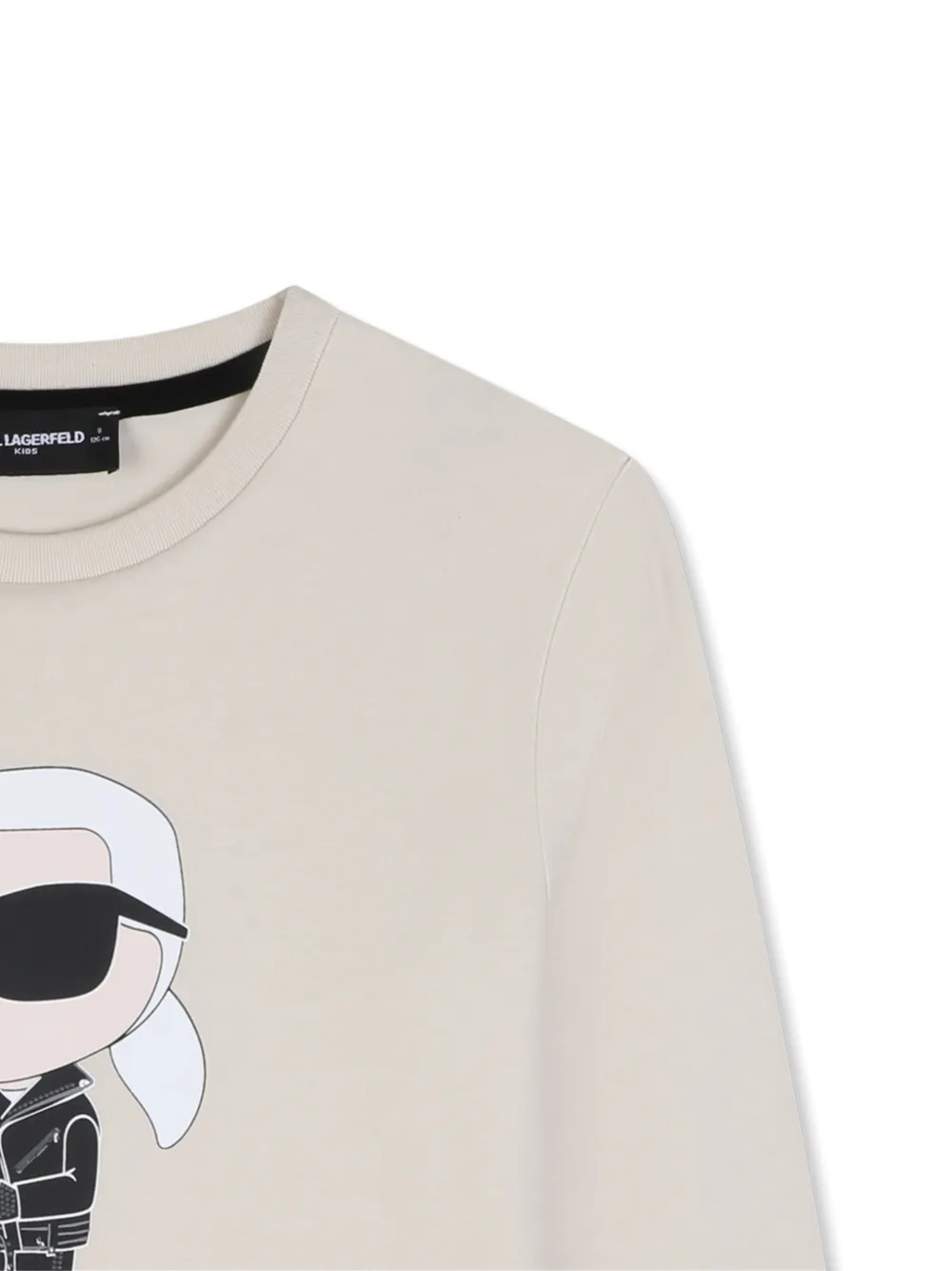Karl Lagerfeld Kids T-shirt met Ikonik-print en lange mouwen Beige