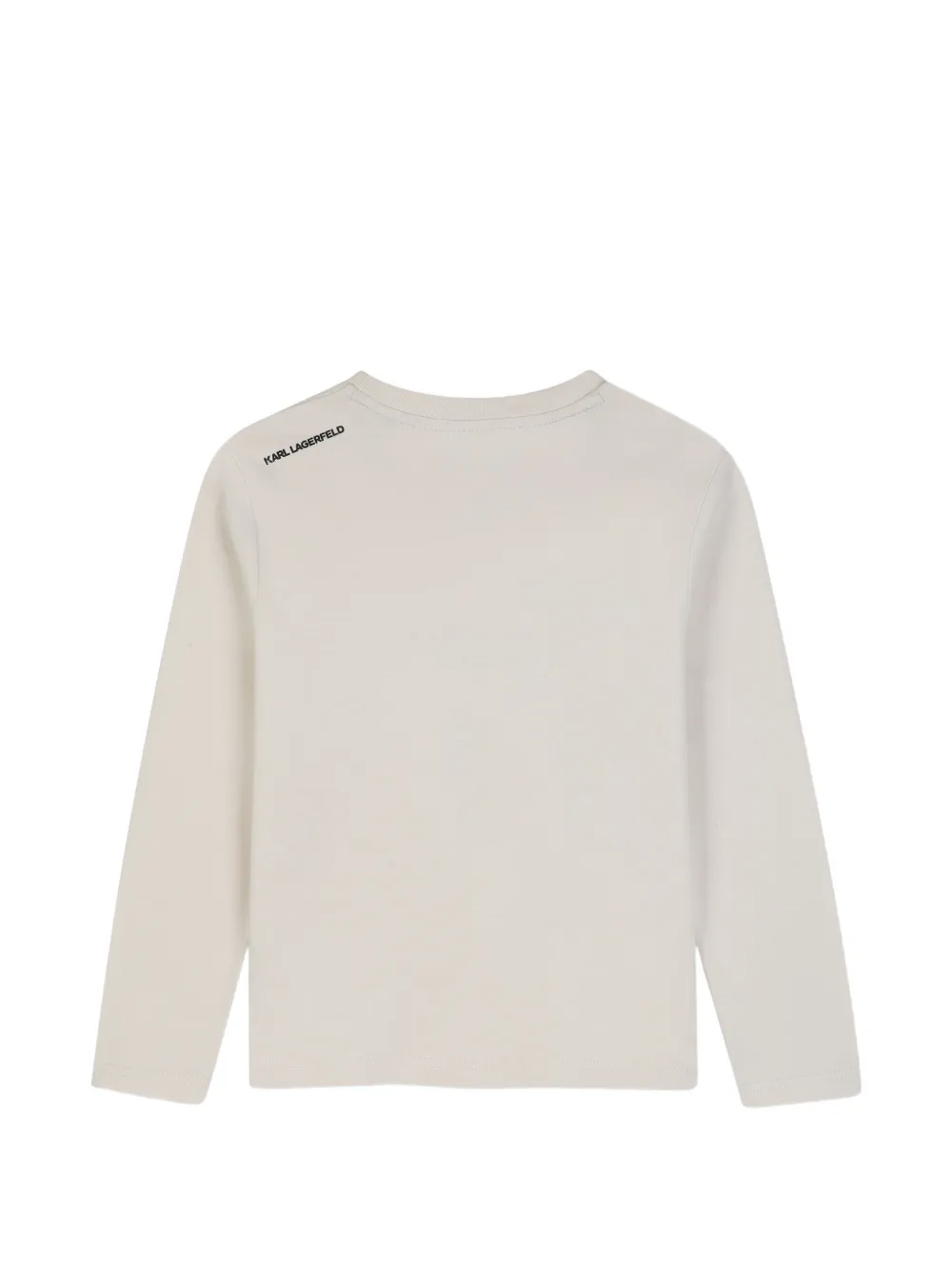 Karl Lagerfeld Kids T-shirt met Ikonik-print en lange mouwen Beige