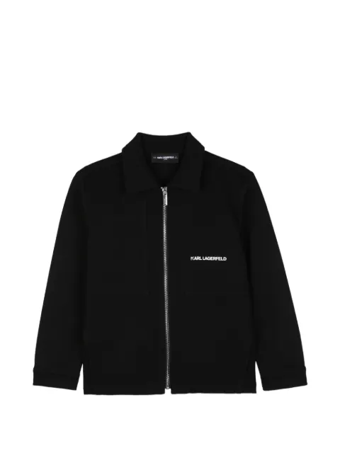 Karl Lagerfeld Kids logo-print zip-up jacket