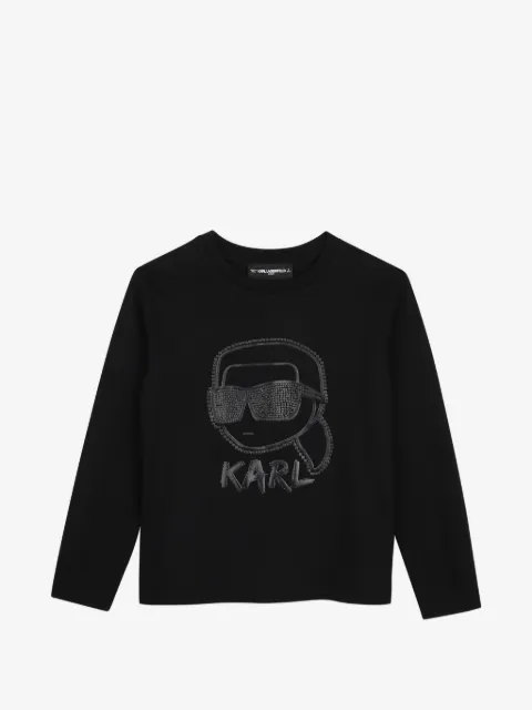 Karl Lagerfeld Kids playera manga larga con logo estampado