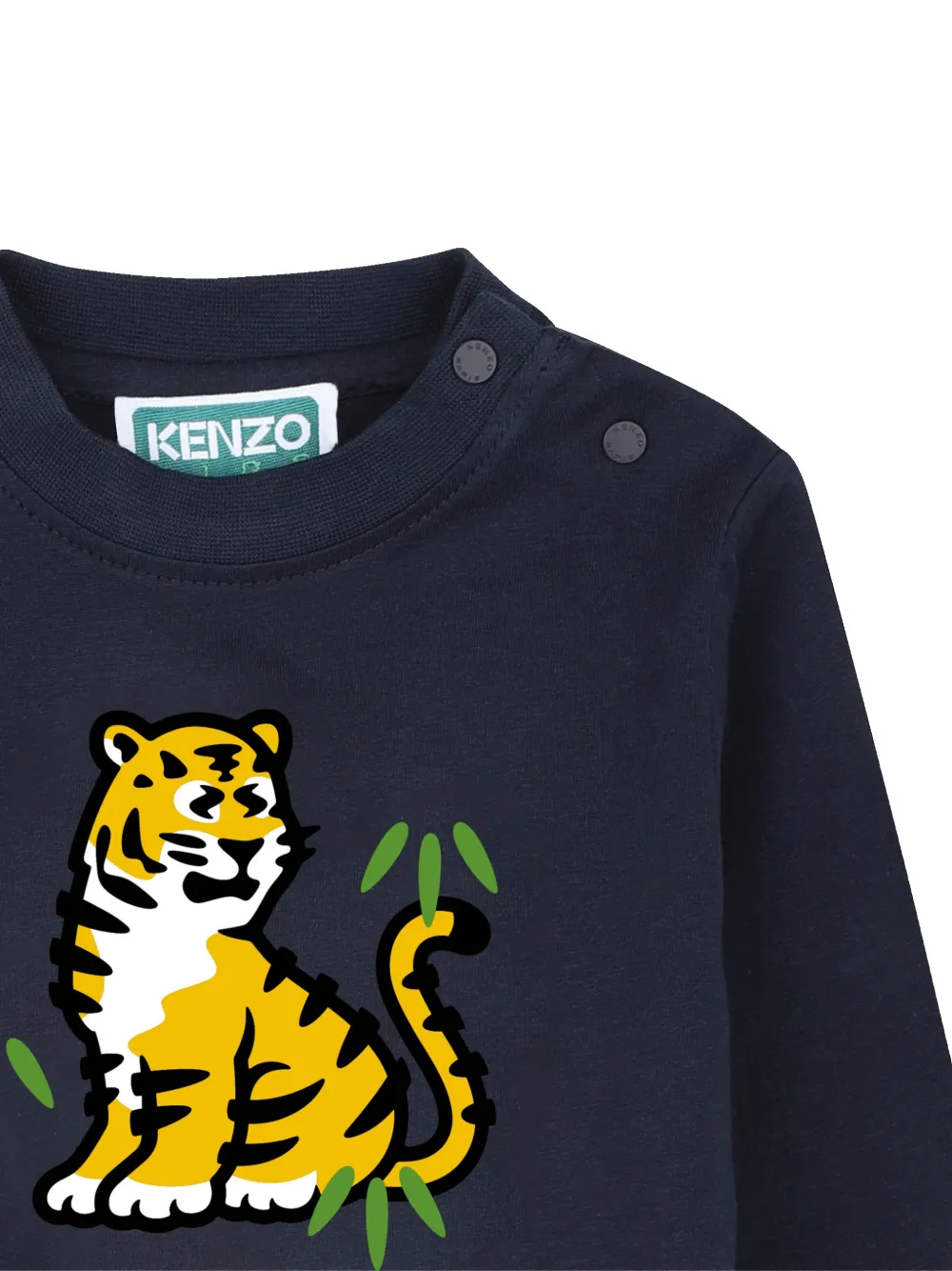 Kenzo Kids T-shirt met grafische print Blauw