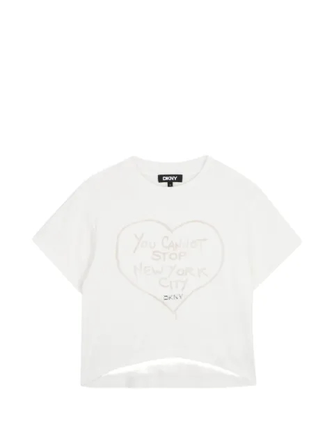 Dkny Kids playera manga corta con corazón estampado