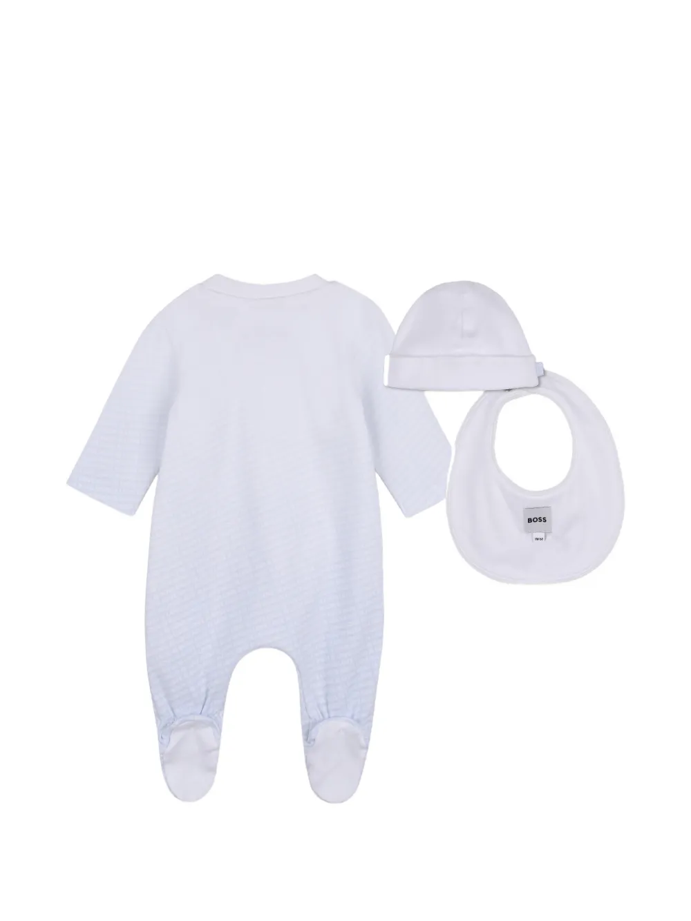 BOSS Kidswear Pyama slabbetje en muts met logo-print Wit