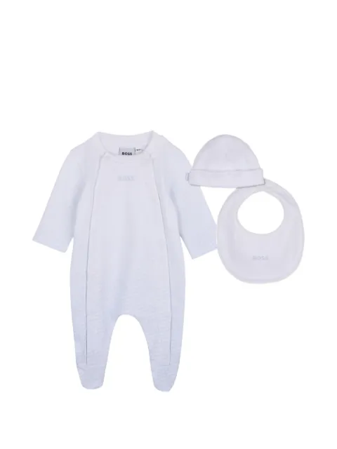 BOSS Kidswear Set aus Pyjama, Hut und Lätzchen mit Logo-Print
