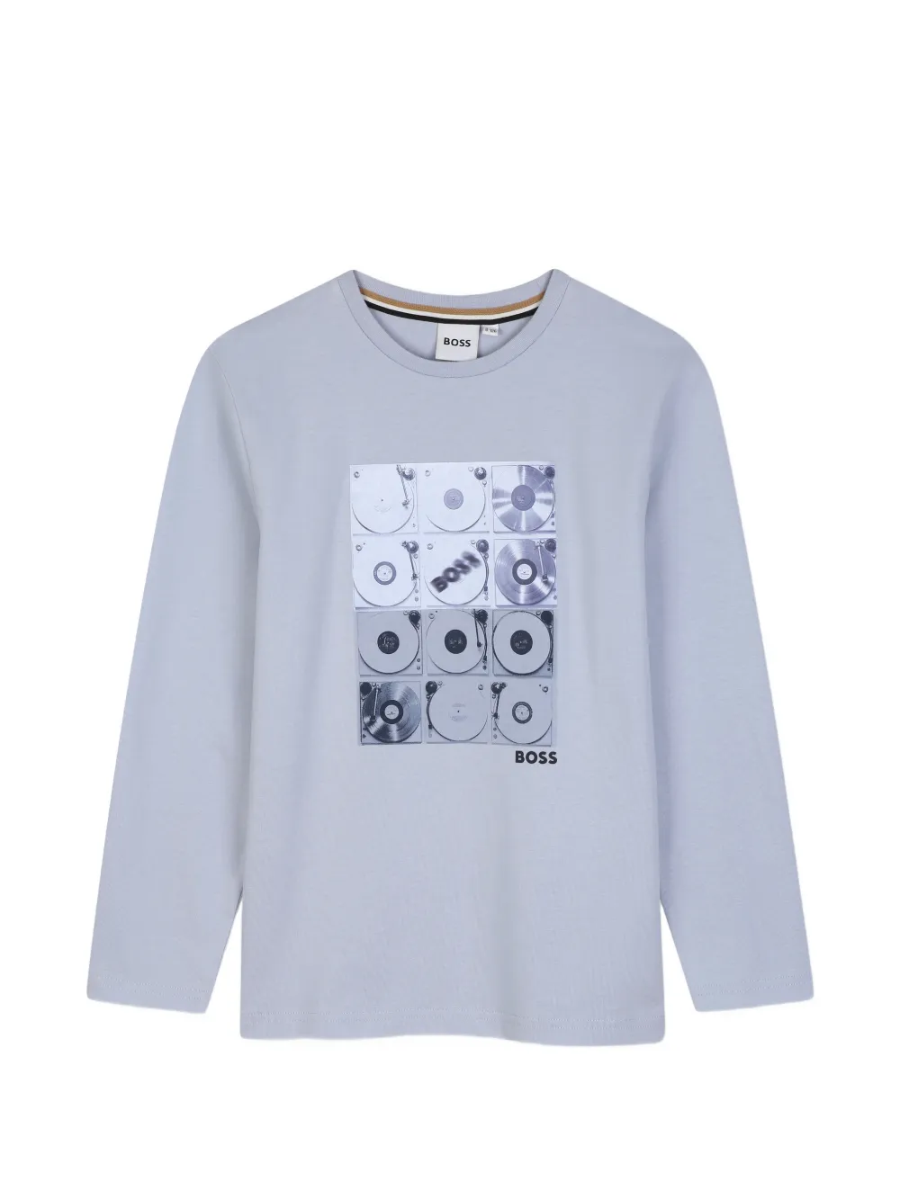 BOSS Kidswear T-shirt con stampa grafica e maniche lunghe - Blu