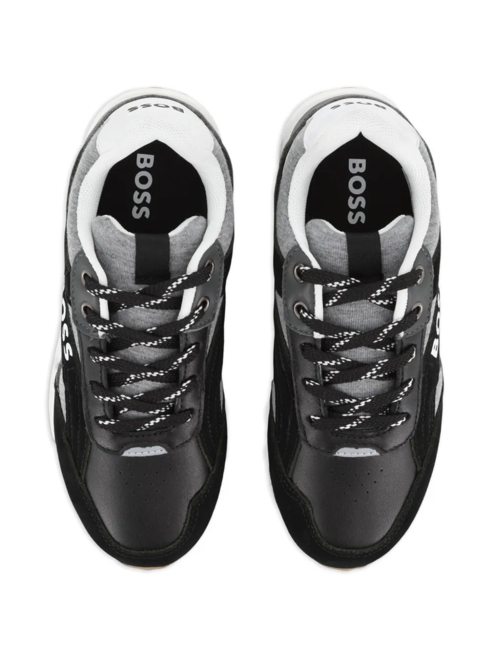 BOSS Kidswear Sneakers met logoprint Zwart