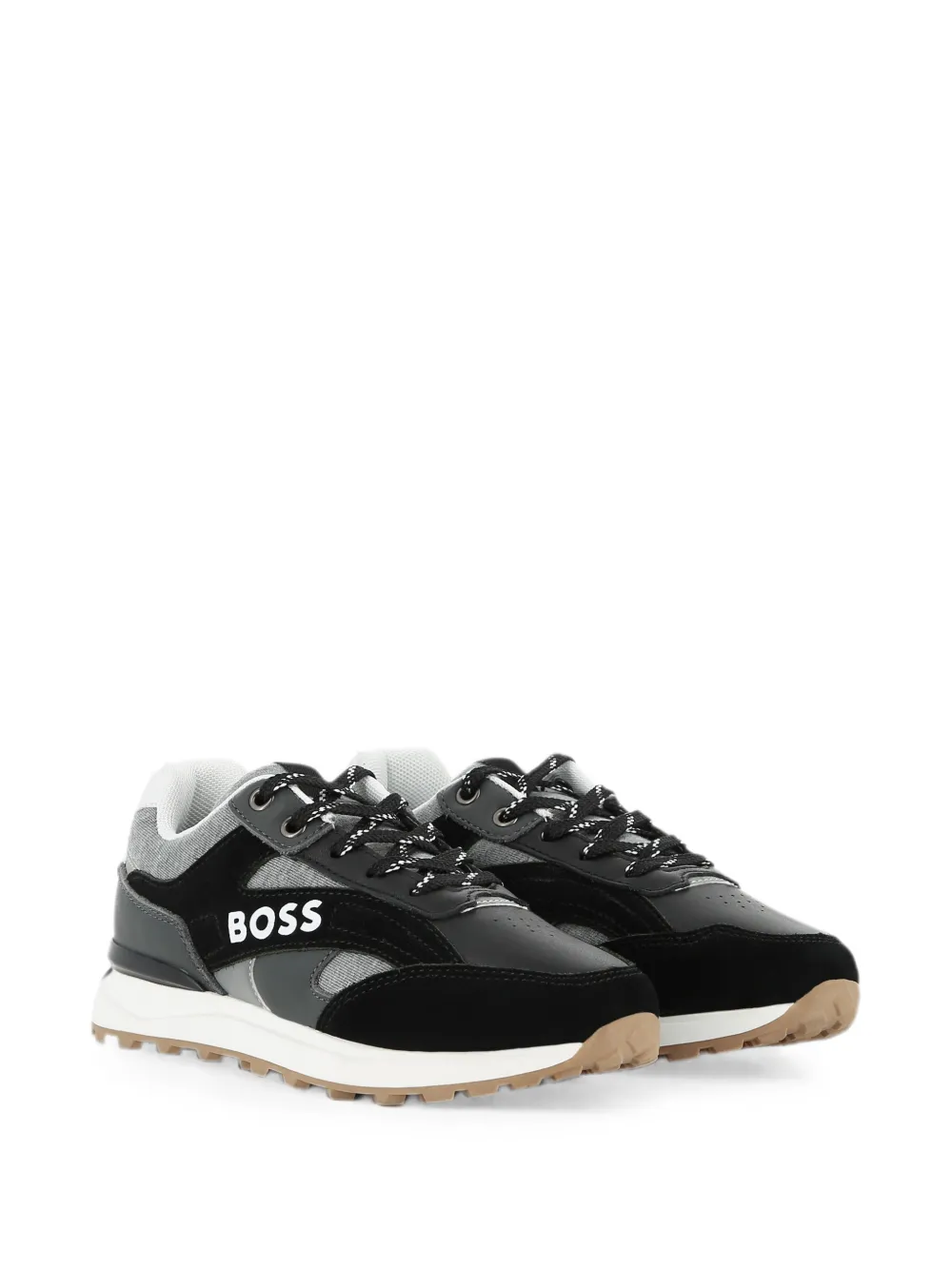 BOSS Kidswear Sneakers met logoprint Zwart