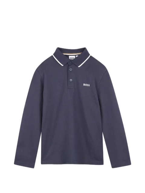 BOSS Kidswear logo-print long-sleeved polo shirt