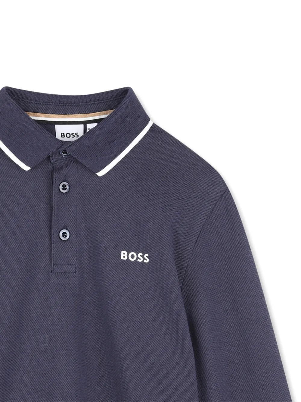 BOSS Kidswear Poloshirt met logoprint Blauw