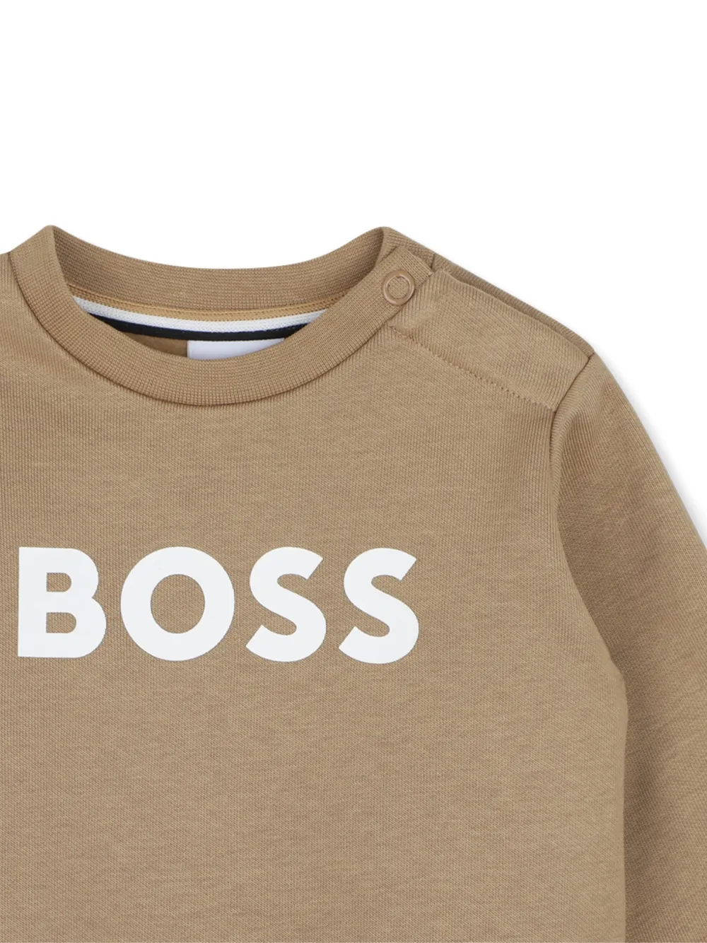 BOSS Kidswear Sweater met logoprint Beige