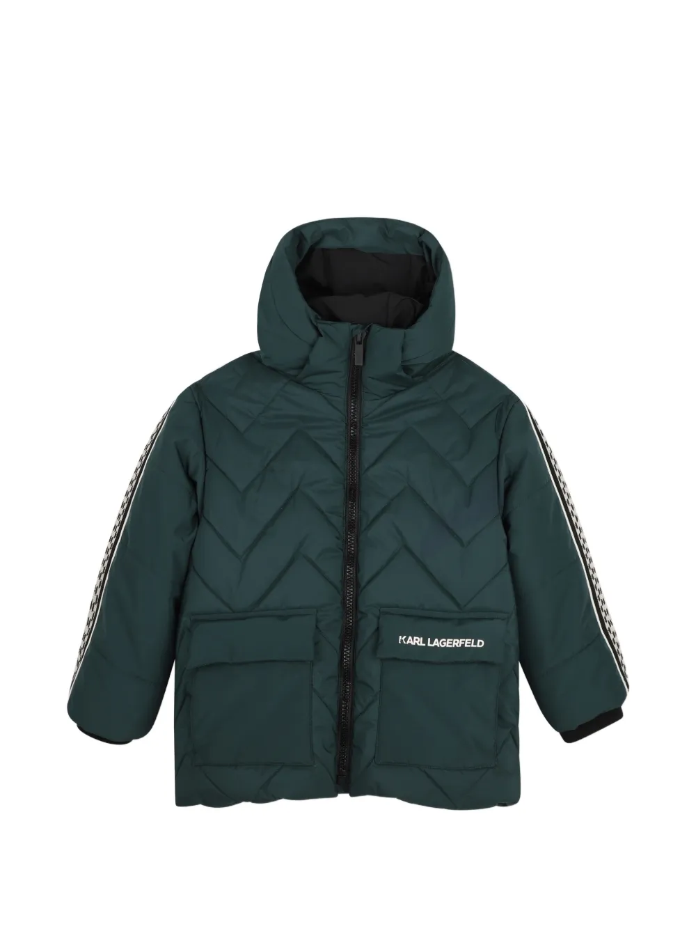 Karl Lagerfeld Kids Piumino con motivo chevron - Verde