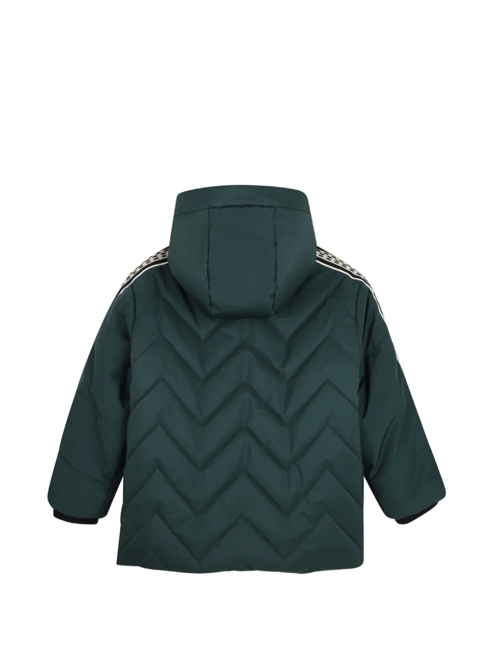 Karl Lagerfeld Kids Gewatteerd jack met chevron streep en logoband Groen