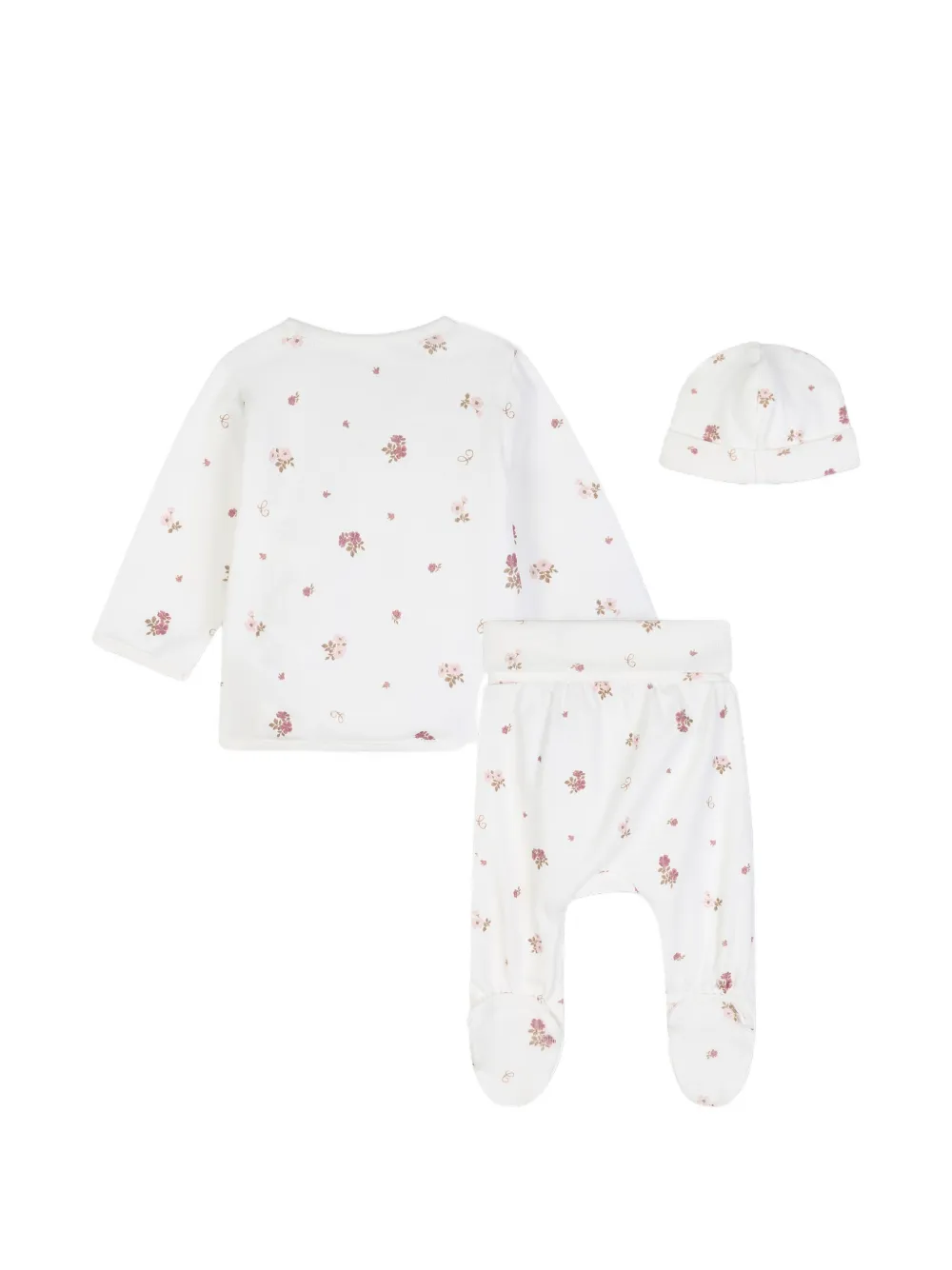 Chloé Kids Drie pyjama's met bloemenprint Wit