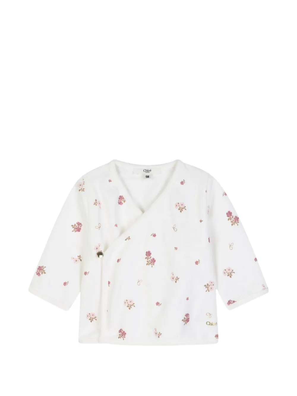 Chloé Kids Drie pyjama's met bloemenprint Wit