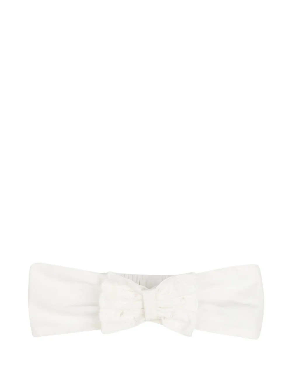 Chloé Kids Popeline jurk en haarband met geborduurde bloemen Wit