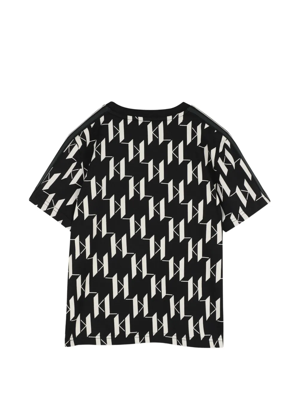 Karl Lagerfeld Kids T-shirt met monogram-print en logo-patch Zwart
