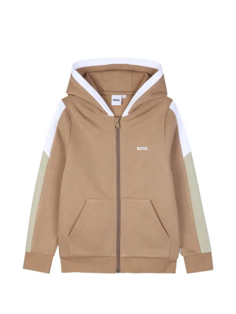 BOSS Kidswear hoodie zippé à logo imprimé