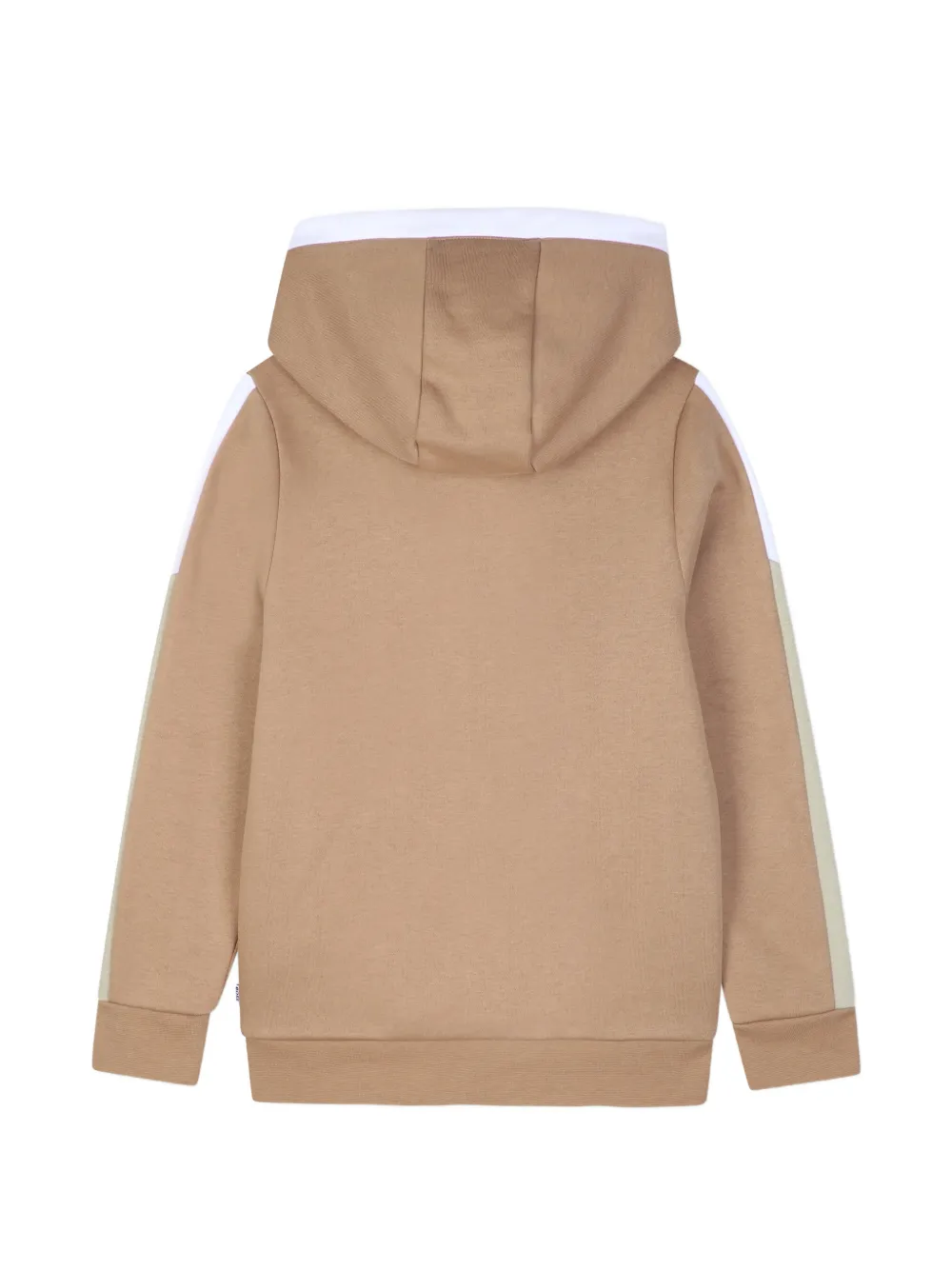 BOSS Kidswear Hoodie met logoprint en rits Beige