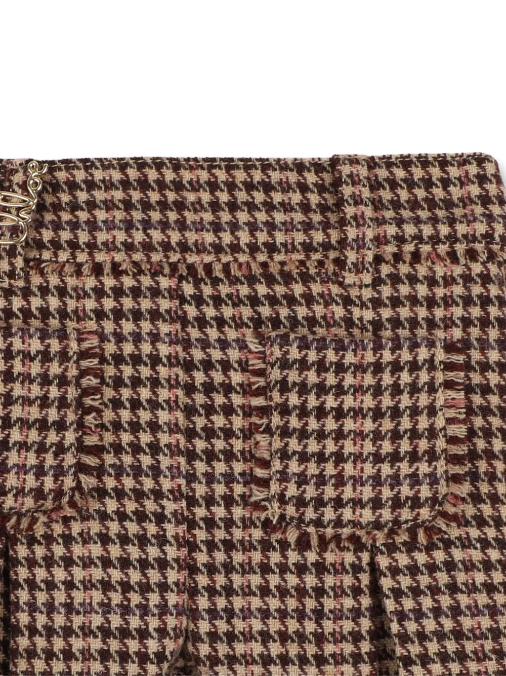 Chloé Kids Shorts met pied-de-poule print Beige