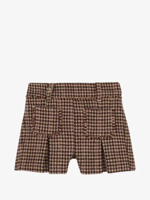 Chloé Kids short plissé à motif pied-de-poule