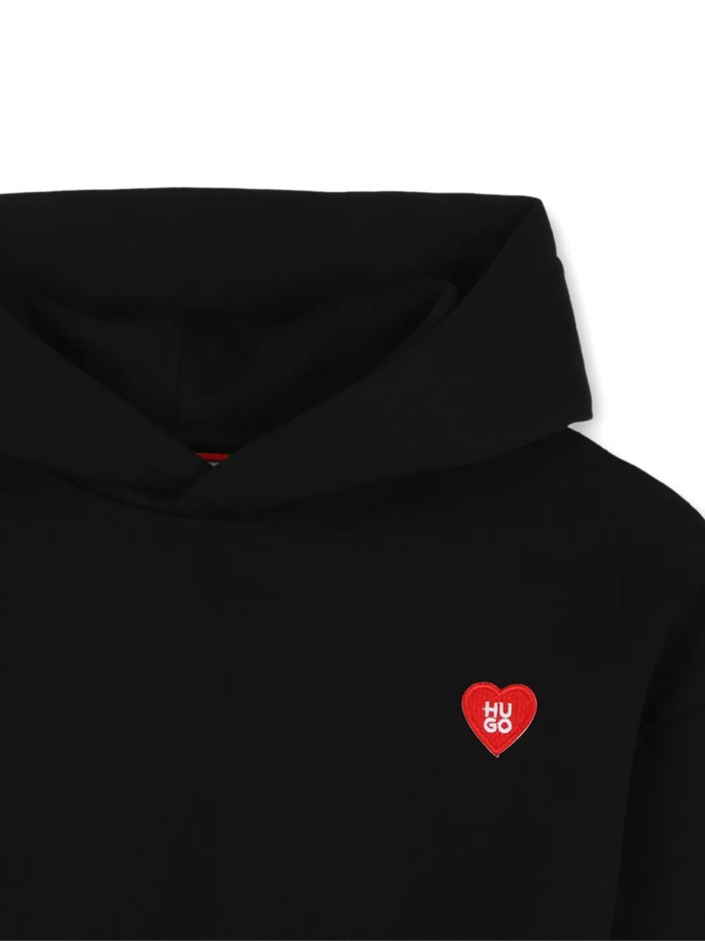 HUGO KIDS Hoodie met hartpatch Zwart