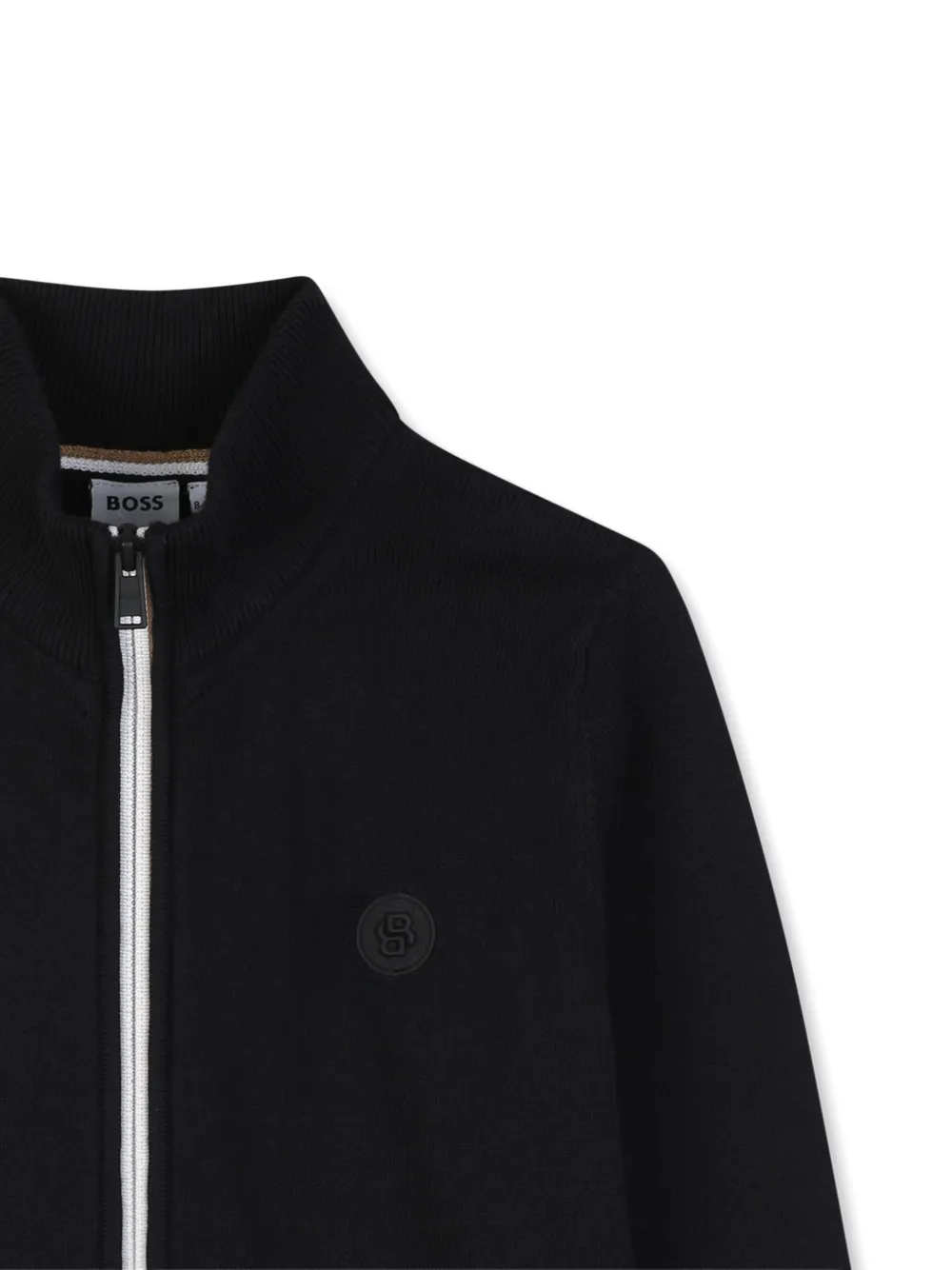 BOSS Kidswear Vest met logopatch Zwart