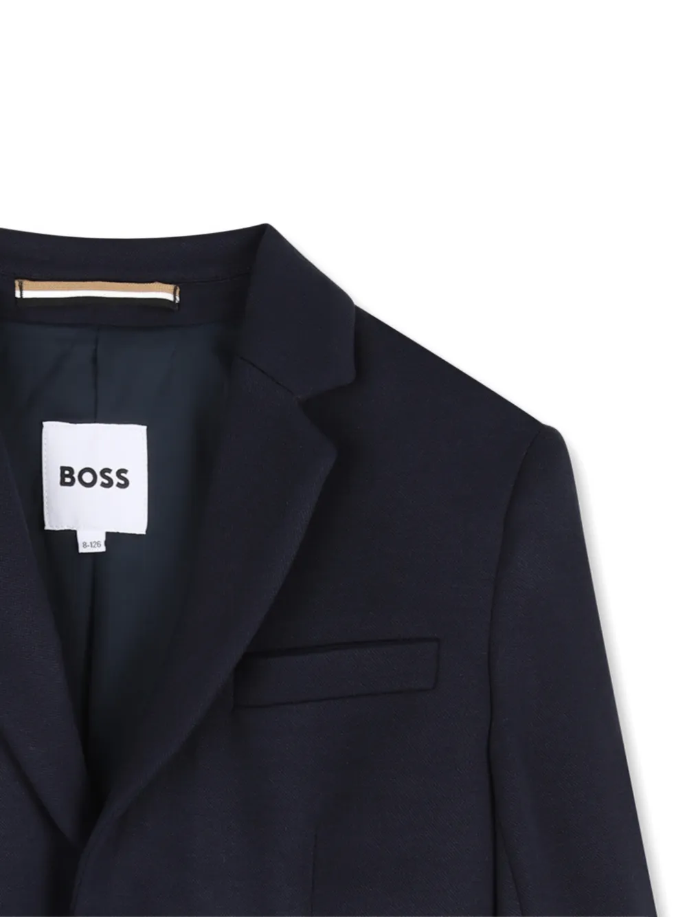BOSS Kidswear Jack met enkele rij knopen en gekerfde revers Blauw