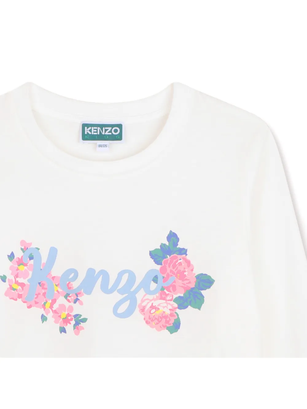 Kenzo Kids T-shirt met bloemenprint Wit